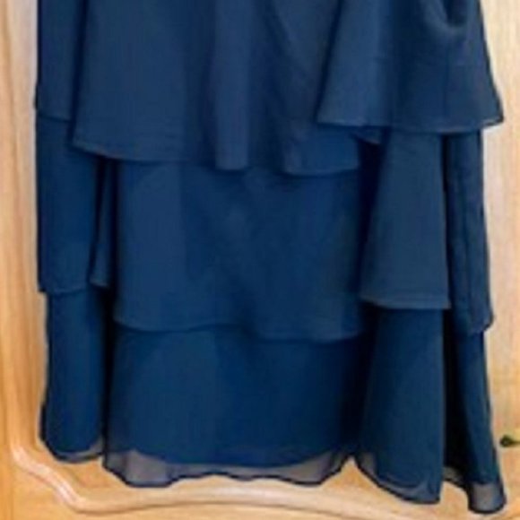 Women Focus by Shani Tiered Ruffle Layered Black Midi Skirt Sz: 20 - Picture 2 of 7